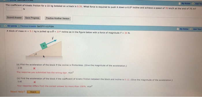 The Coefficient Of Kinetic Friction For A 22 Kg Bobsled