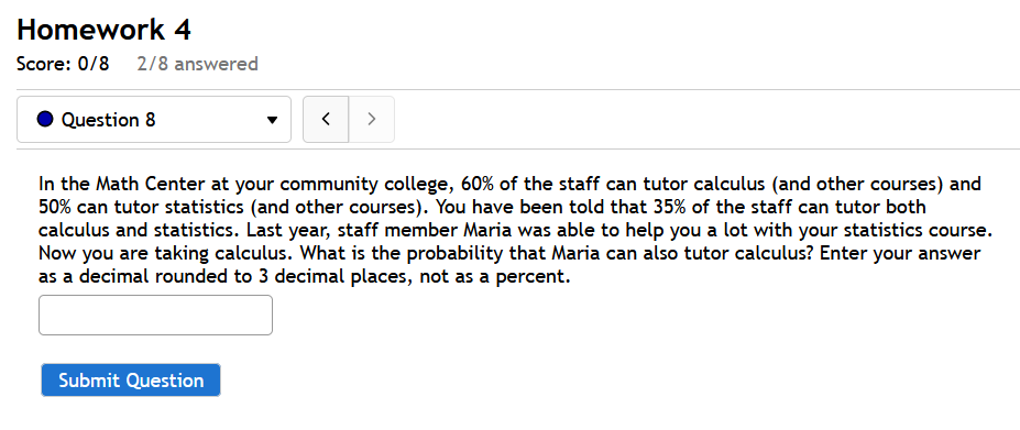 Solved In the Math Center at your community college, 60% of | Chegg.com