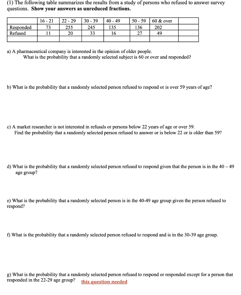 Solved (1) The following table summarizes the results from a | Chegg.com