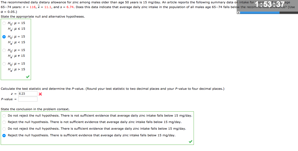 Solved The daily dietary allowance for zinc