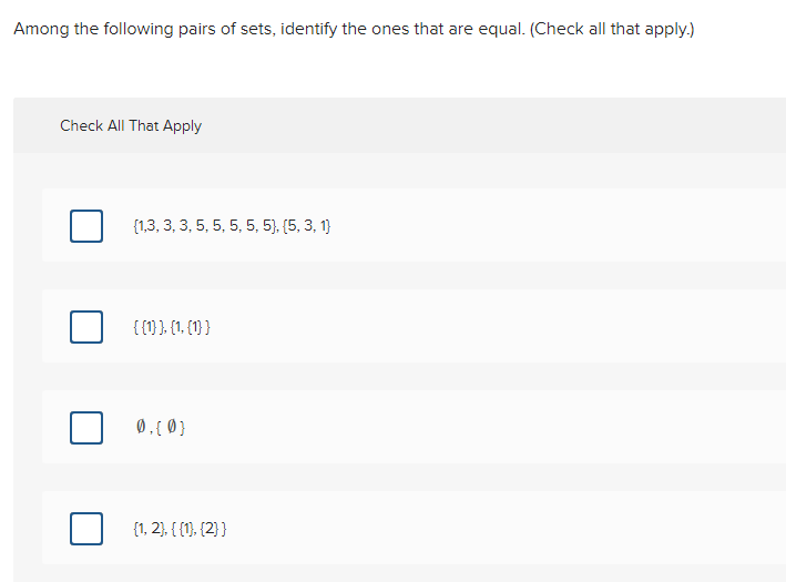 Solved Among The Following Pairs Of Sets, Identify The Ones | Chegg.com