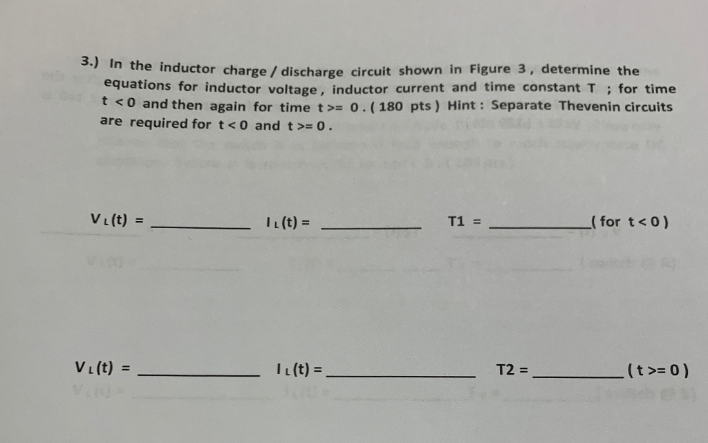 Solved 3.) In the inductor charge / discharge ci e inductor