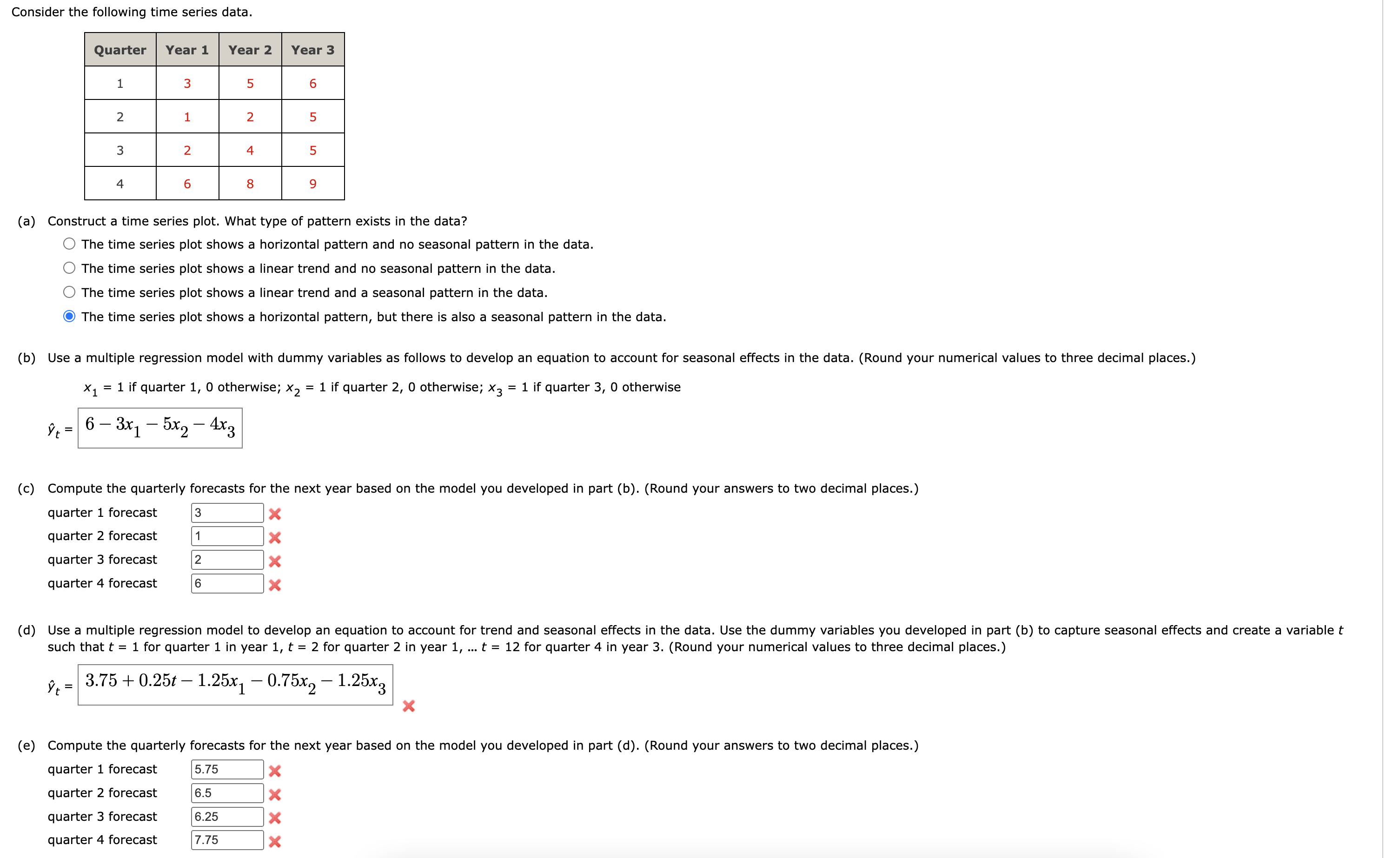 Solved Consider the following time series data. (a) | Chegg.com