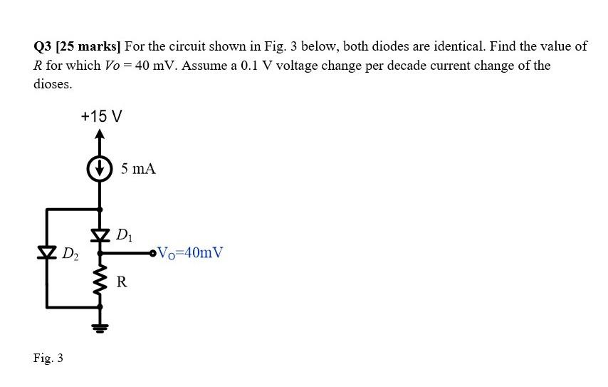 Solved Q3 [25 marks] For the circuit shown in Fig. 3 below, | Chegg.com