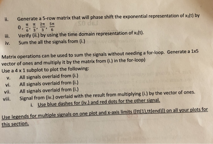 Solved (b) Generate a time vector (tt) to cover a range of t | Chegg.com