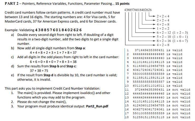 Solved PART 2 - Pointers, Reference Variables, Functions, | Chegg.com