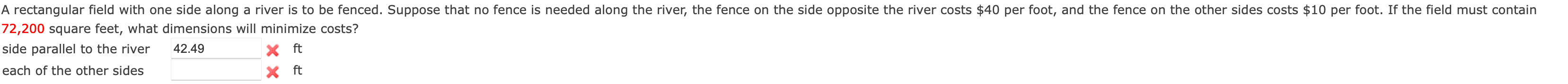 Solved 2,200 square feet, what dimensions will minimize | Chegg.com