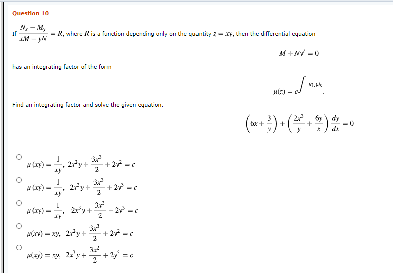 Solved (a) Show that if (N. – My)/(xM – YN) = R, where R