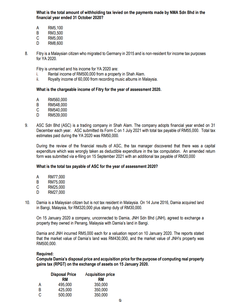 travelling expenses malaysia tax