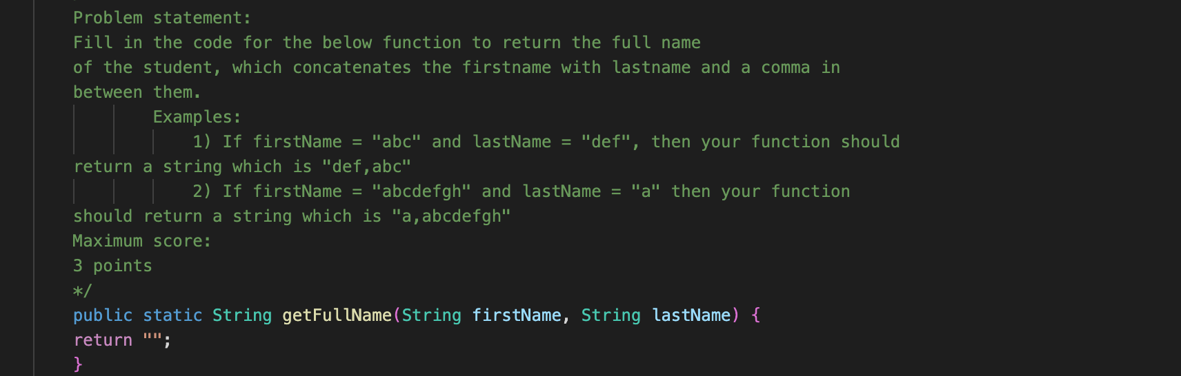 Solved CODE IN JAVA Fill in the code for the below function | Chegg.com