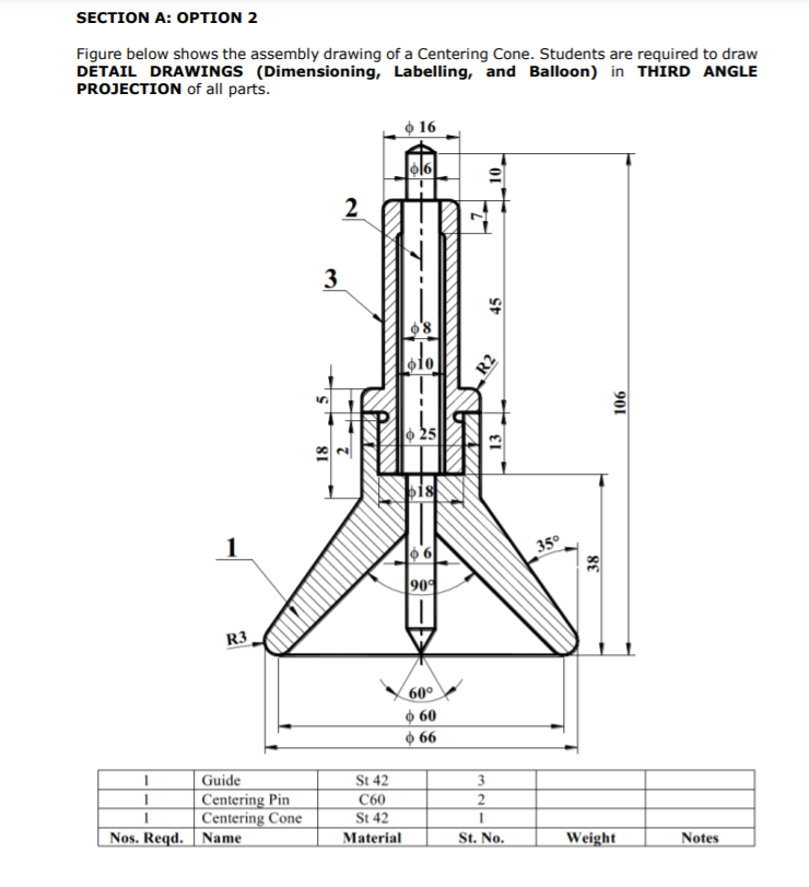 Solved SECTION A: OPTION 2 Figure below shows the assembly | Chegg.com