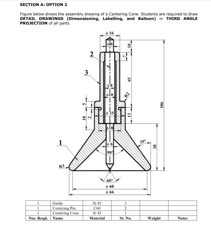 Solved SECTION A: OPTION 2 Figure Below Shows The Assembly | Chegg.com