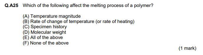 Solved Q.A25 Which Of The Following Affect The Melting | Chegg.com