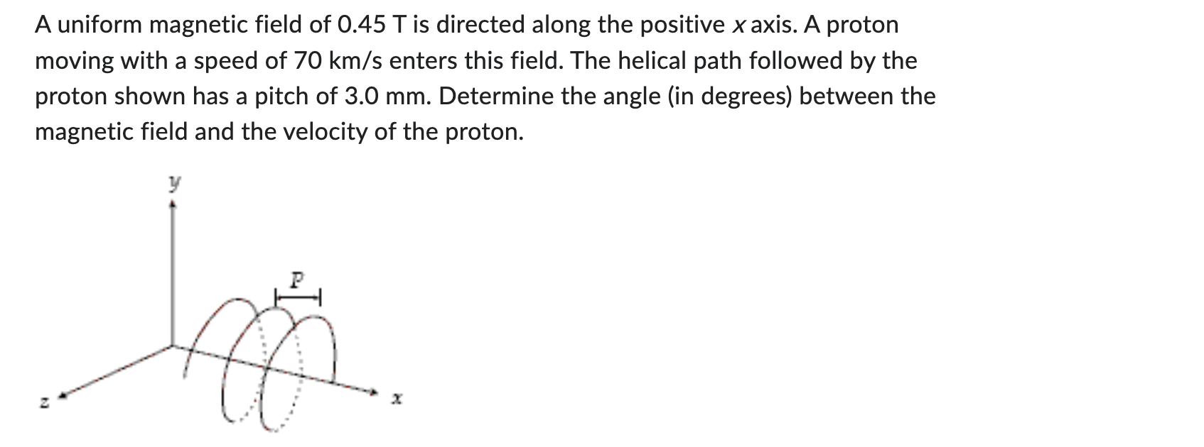 Solved A uniform magnetic field of 0.45 T is directed along | Chegg.com