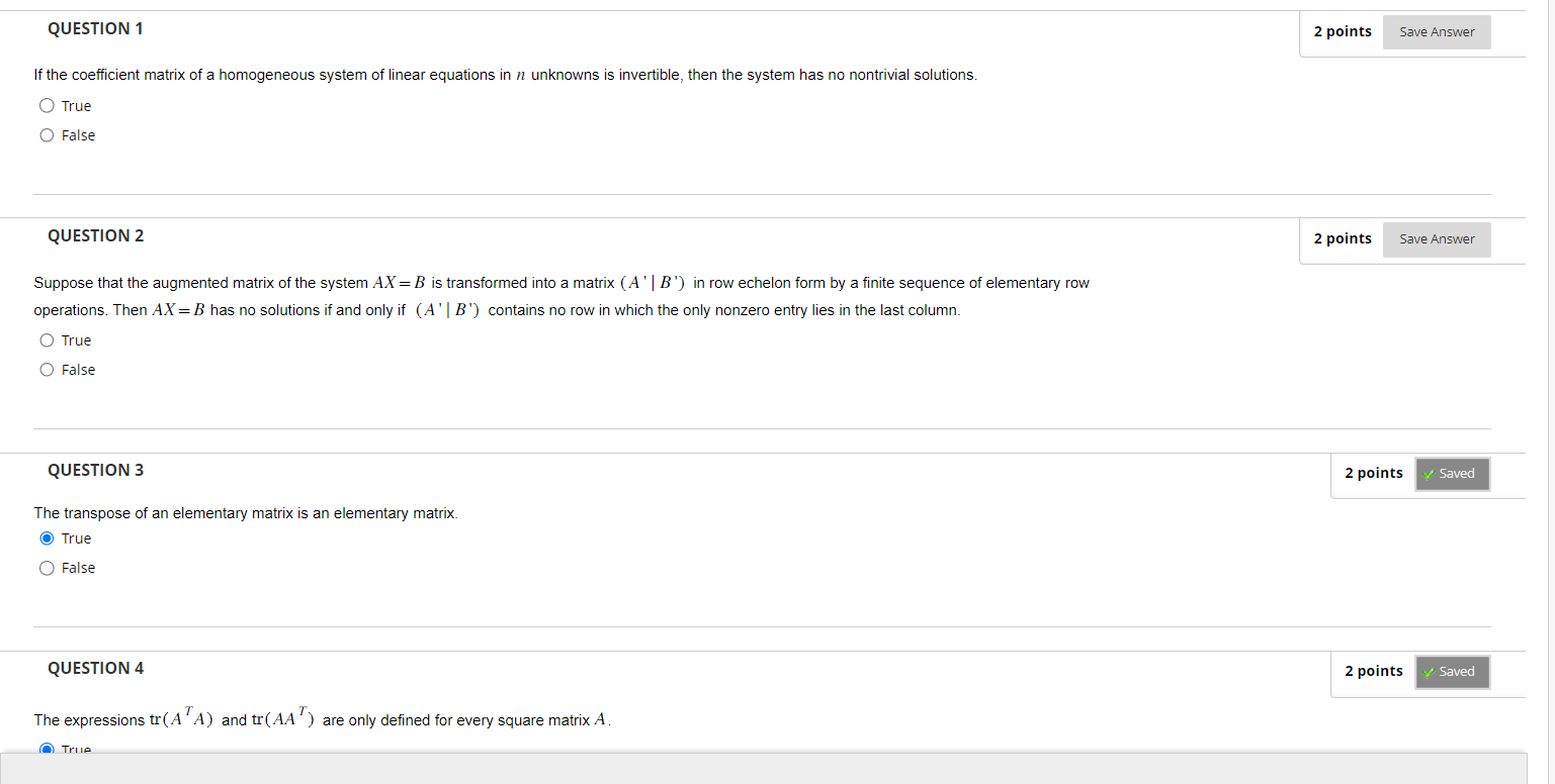 Solved If the coefficient matrix of a homogeneous system of | Chegg.com