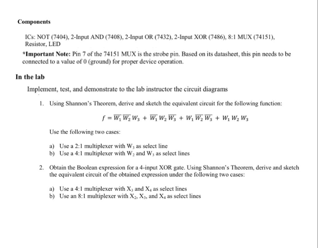 Solved Components Ics Not 7404 2 Input And 7408 2 Chegg Com