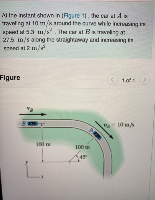solved-at-the-instant-shown-in-figure-1-the-car-at-a-is-chegg