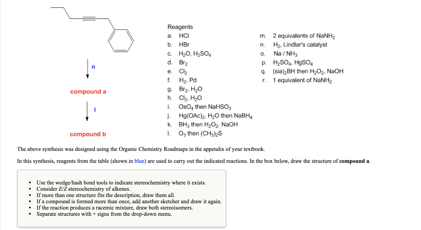 Solved N D N Product 1 Reagents A Hci B Hbr C H H2 Chegg Com