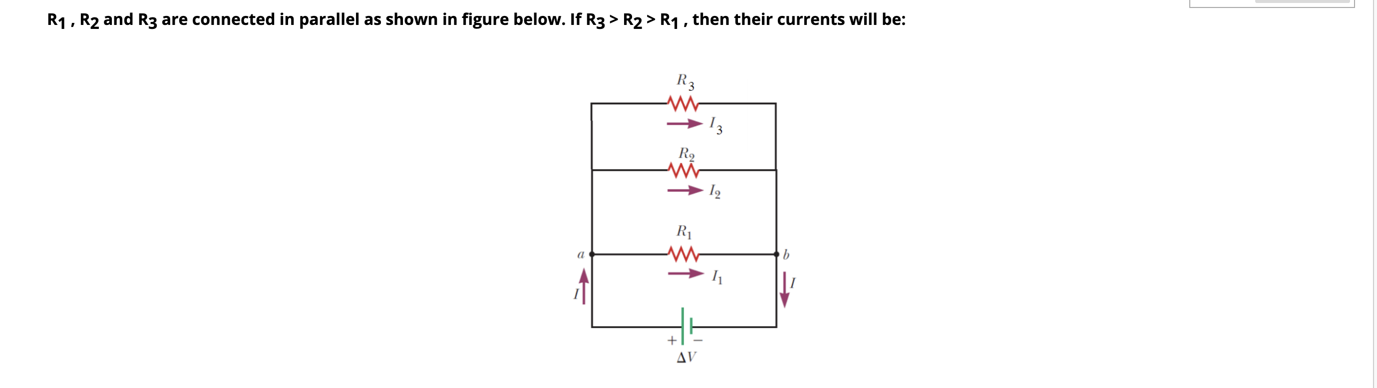 Solved R1, R2 and R3 are connected in parallel as shown in | Chegg.com