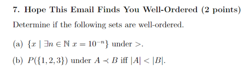 Solved 7 Hope This Email Finds You Well Ordered 2 Point Chegg Com