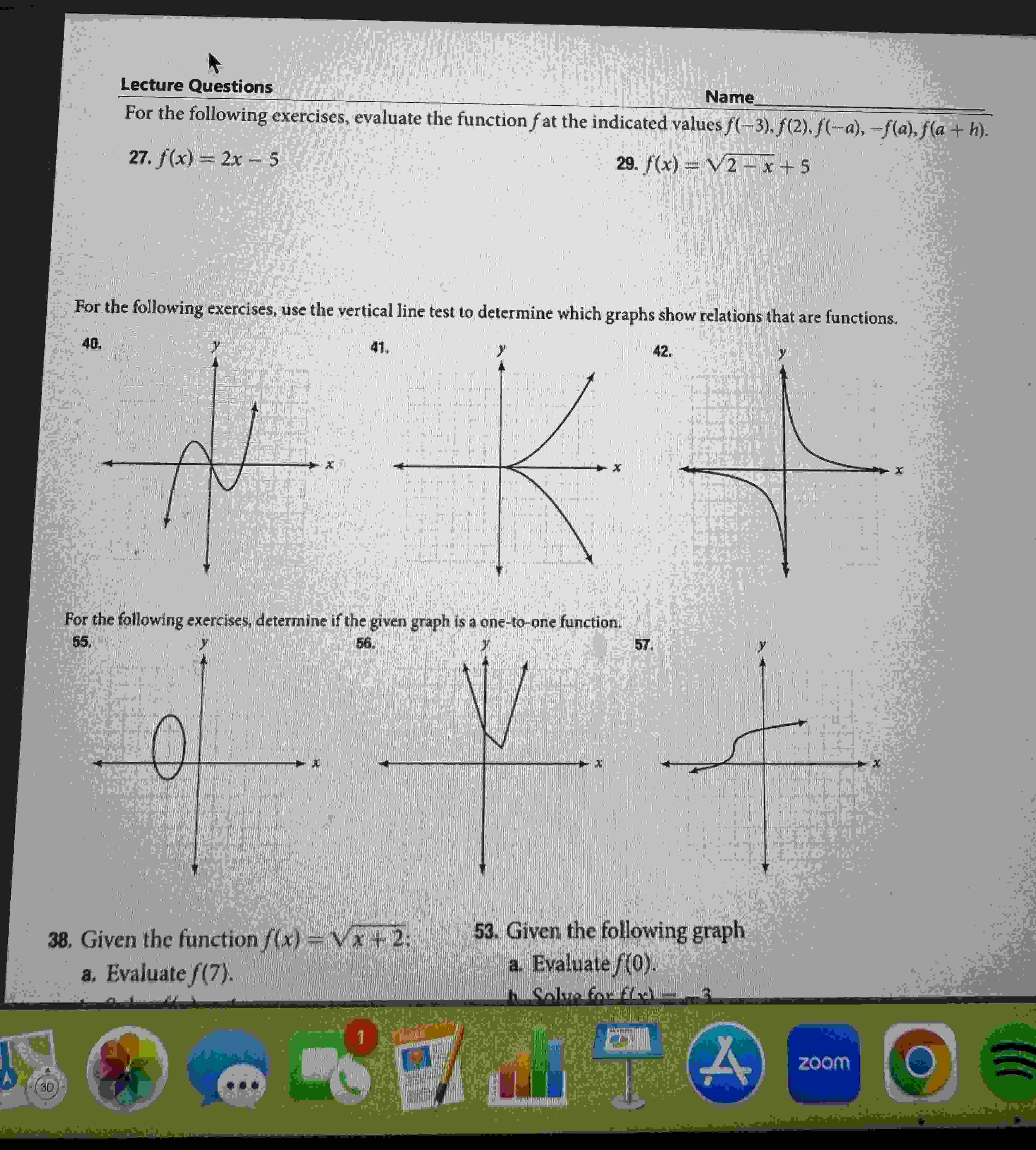 Solved For the following exercises, evaluate the function f | Chegg.com