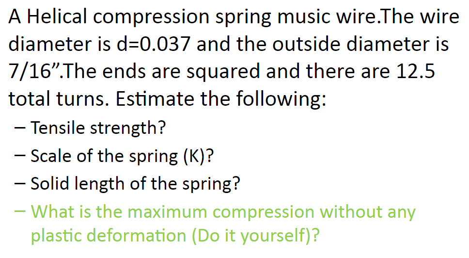 A Helical compression spring music wire.The wire