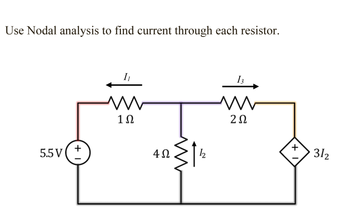 Solved Use Nodal analysis to find current of each resistor. | Chegg.com