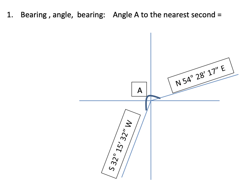 Solved 1. Bearing , angle, bearing Angle A to the nearest