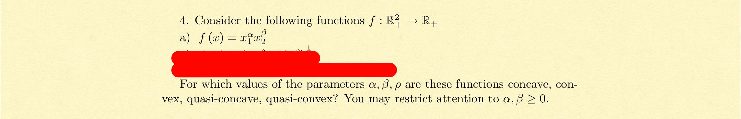 Solved -> R 4. Consider the following functions f : R2 a) | Chegg.com