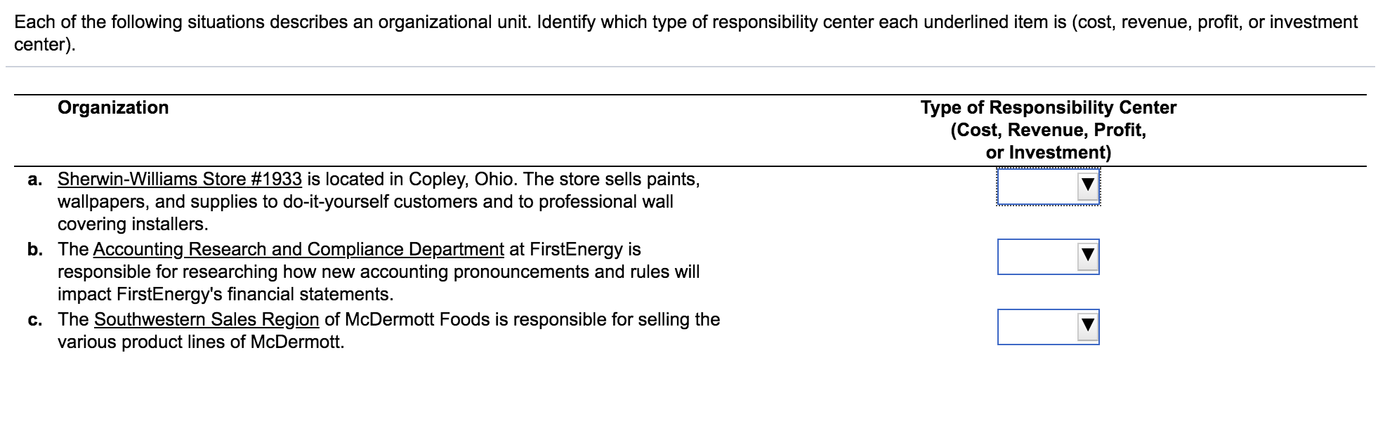 Solved Each of the following situations describes an
