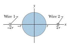 Solved Two wires, parallel to a z axis and a distance 6.16 m | Chegg.com