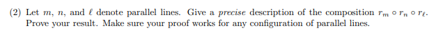 Solved (2) Let m, n, and I denote parallel lines. Give a | Chegg.com