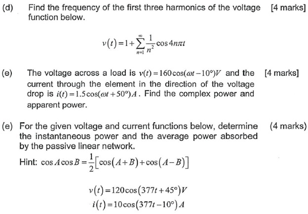 Solved D Find The Frequency Of The First Three Harmonic Chegg Com