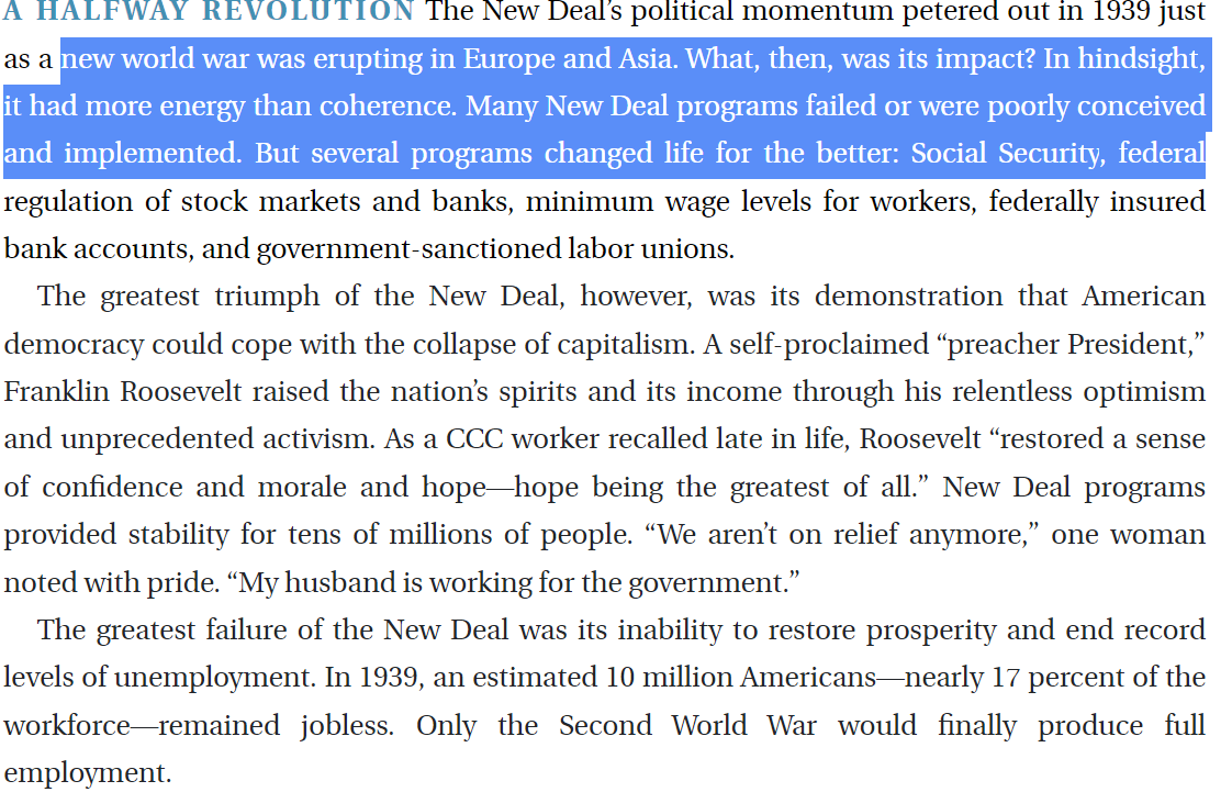 Solved A HALFWAY REVOLUTION The New Deal's political | Chegg.com