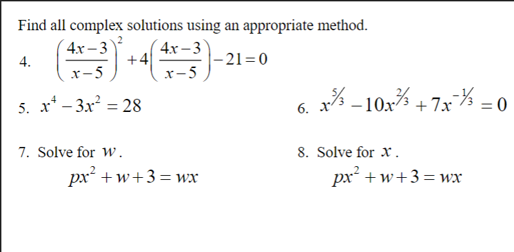 Solved Find all complex solutions using an appropriate | Chegg.com