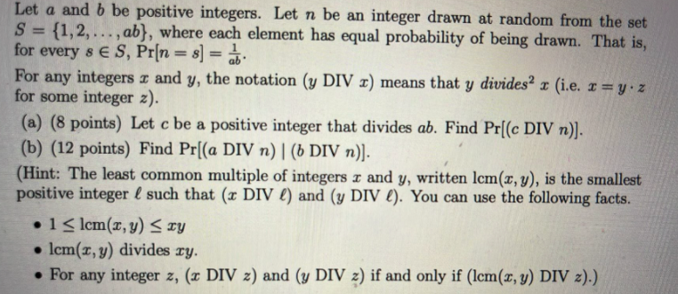 Solved Let A And B Be Positive Integers. Let N Be An Integer | Chegg.com