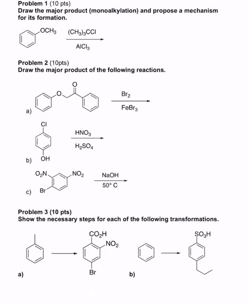 Solved Problem Pts Draw The Major Product Chegg Com