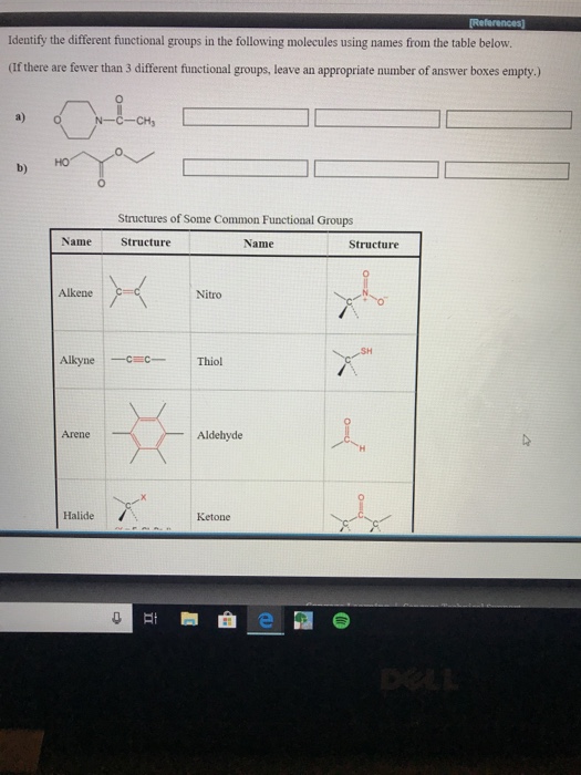 Solved Identify the different functional groups in the | Chegg.com