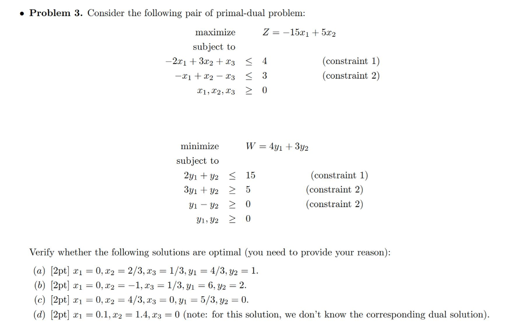 Solved • Problem 3. Consider The Following Pair Of | Chegg.com