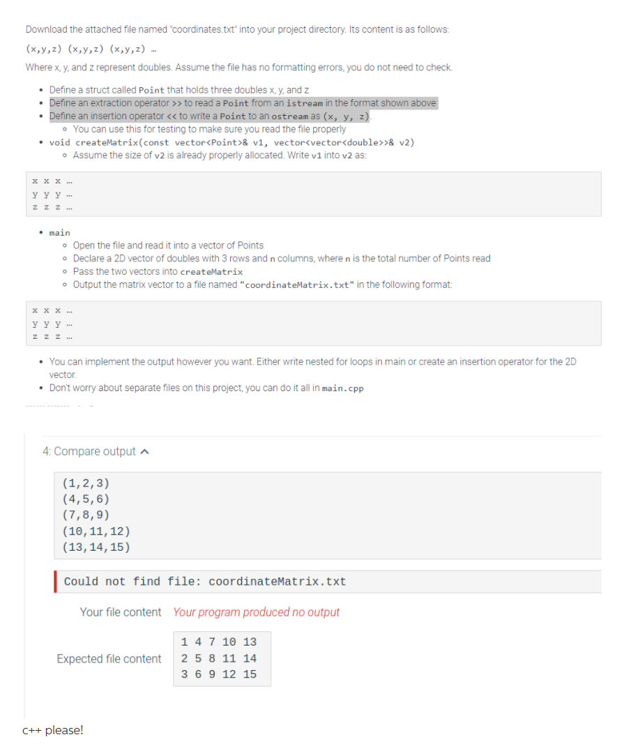 Solved Download the attached file named 'coordinates.txt' | Chegg.com