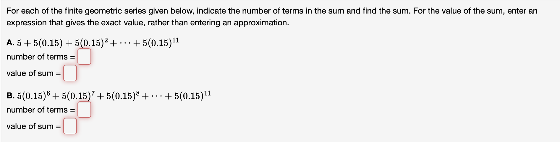 the sum of infinite geometric series is a finite number if