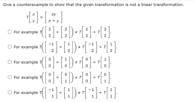 Solved Give a counterexample to show that the given | Chegg.com