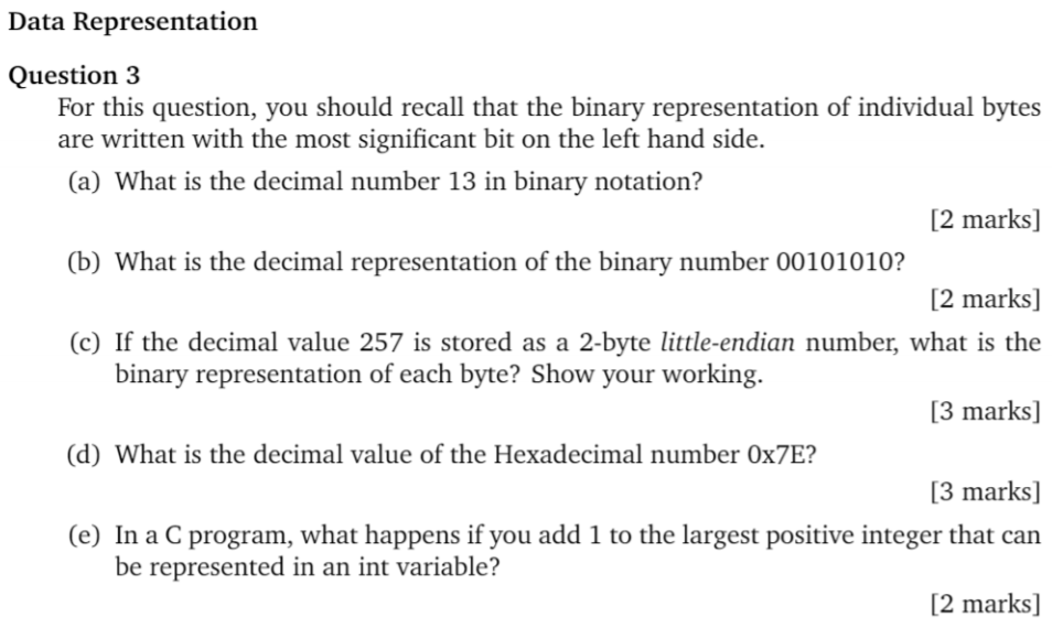 data representation questions answers