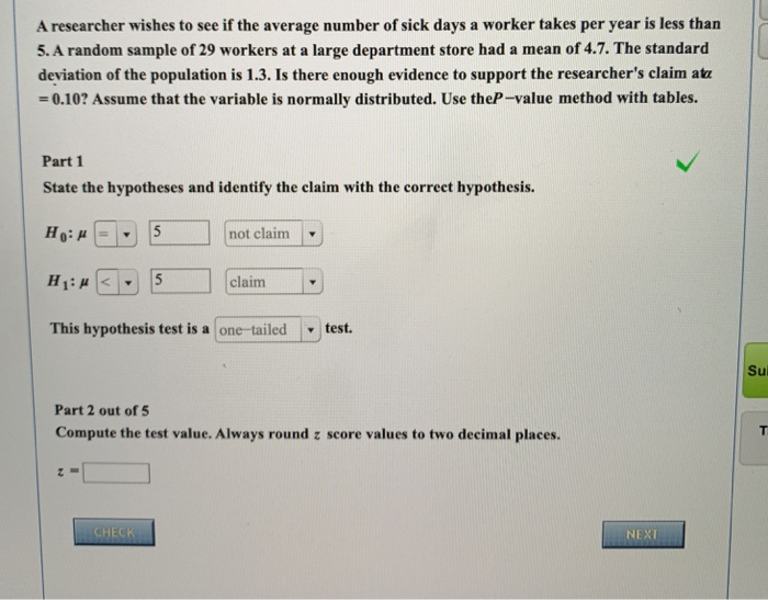 Solved A researcher wishes to see if the average number of | Chegg.com