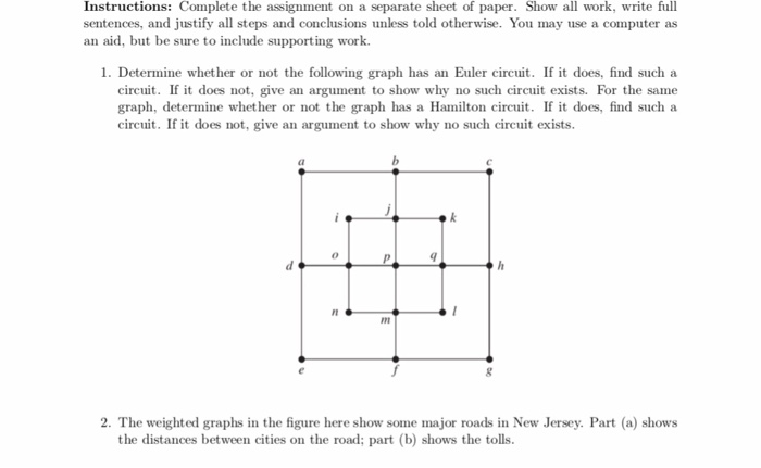 Solved Instructions: Complete the assignment on a separate | Chegg.com