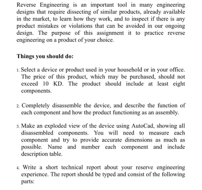 Solved Reverse Engineering is an important tool in many | Chegg.com