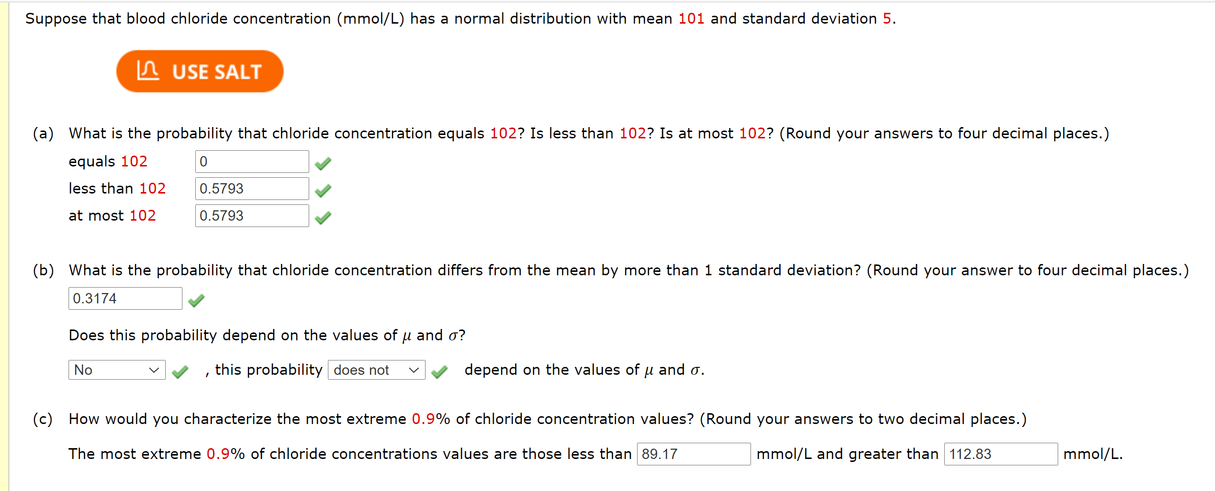 Solved Suppose That Blood Chloride Concentration (mmol/L) | Chegg.com