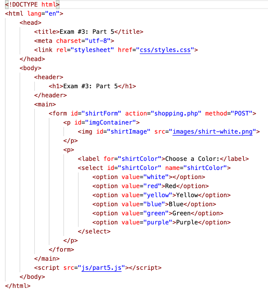 Solved This is a "typical" clothing shop interface. When the | Chegg.com