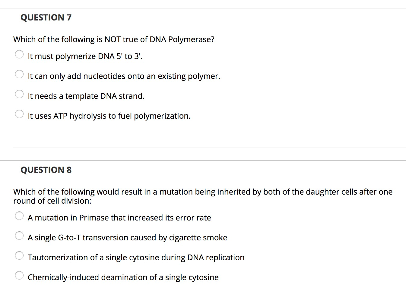 Solved Question 7 Which Of The Following Is Not True Of Dna | Chegg.com Solved Question 7 Which Of The Following Is Not True Of Dna | Chegg.com