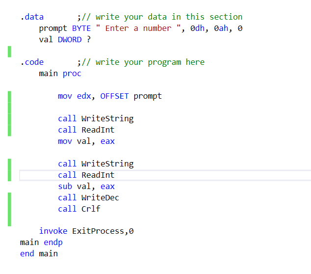 Solved For Assembly Language: I have the code below and | Chegg.com